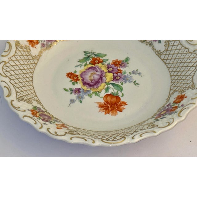 Schumann Bavaria Dresden Floral German Bowl For Sale In New York - Image 6 of 9