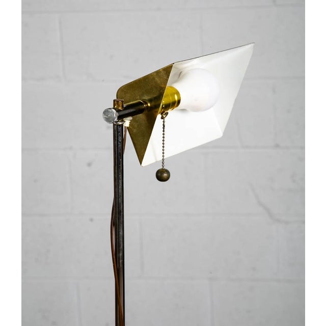 MidCentury Modern Marble Adjustable Gold Brass Pull Floor Lamp Chairish
