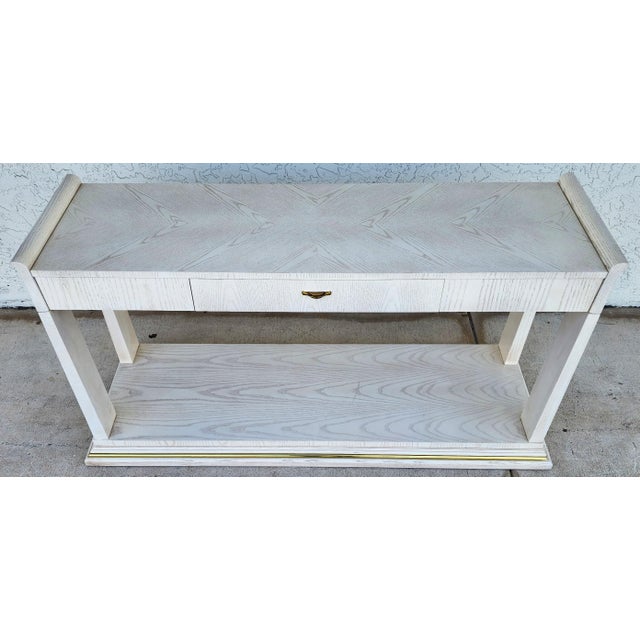Thomasville Thomasville Console Sofa Table Whitewash Beach House For Sale - Image 4 of 14