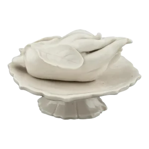 Early 20th Century Chinese Export Buddha's Hand Citron Altar Fruit on Tazza, Blanc De Chine
