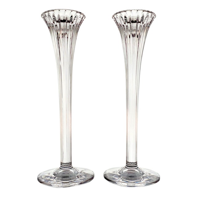 Late 20th Century Marquis by Waterford Corinth Crystal Candlesticks, Pair For Sale