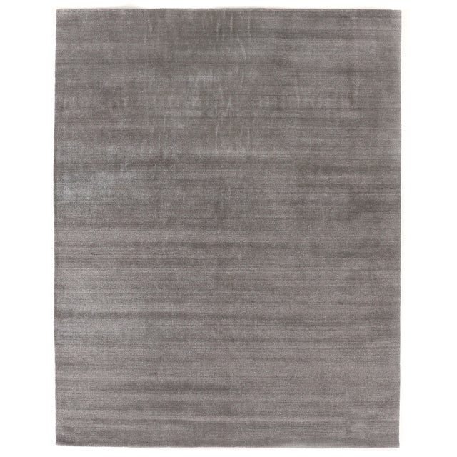 Wood Exquisite Rugs Creil Hand loom Bamboo/Silk Linen Rug-8'x10' For Sale - Image 7 of 7