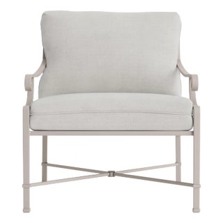 Brown Jordan Venetian Lounge Chair, Dove frame with Fusion Dove fabric For Sale