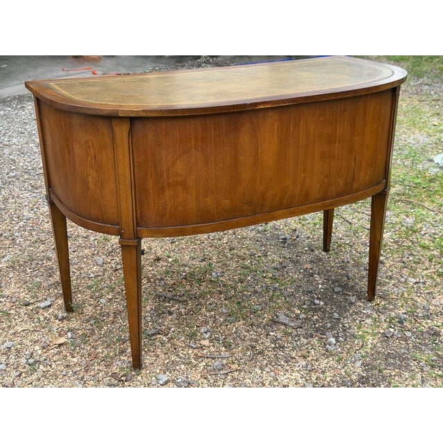 Early 20th Century Early 20th Century Sligh-Lowry Regency Revival Writing Desk – Kidney Shaped, Leather Top For Sale - Image 5 of 12