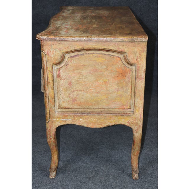 1950's Italian-Made Tasseled French Louis XV Style Distressed Painted Commode For Sale In Philadelphia - Image 6 of 14