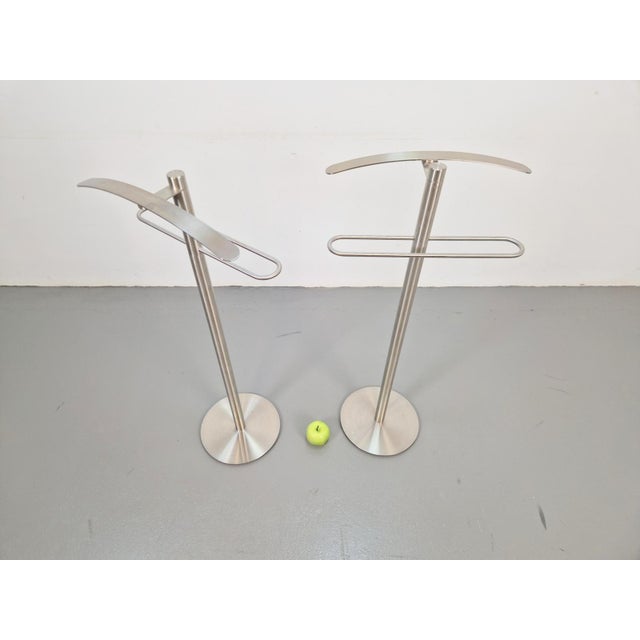 1990s Postmodern Stainless Steel Servero Valet Stands from Zack Design, Germany, 1990s, Set of 2 For Sale - Image 5 of 9