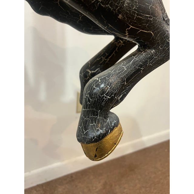 American 1980s Rotocast Molded Carousel Lifesize Miniature Horse on Wooden Pole For Sale - Image 3 of 12