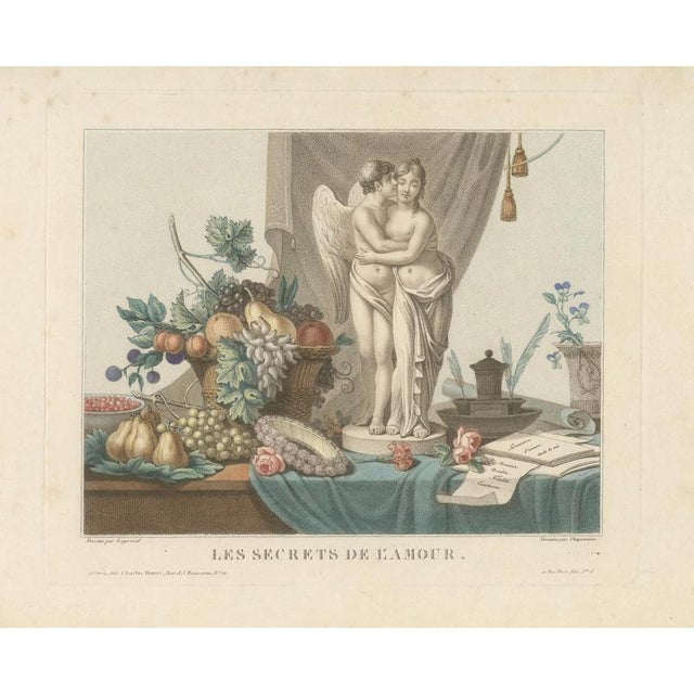 Alexandre Chaponnier, Nude The Secrets of Love, 1800s, Engraving For Sale