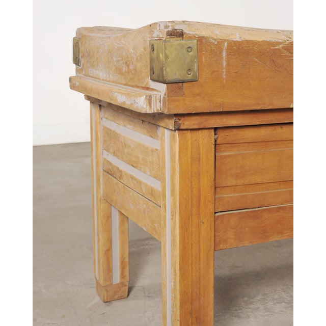 Tan French Provincial Maple Butcher's Block Boucherie Worktable 5 Ft For Sale - Image 8 of 18
