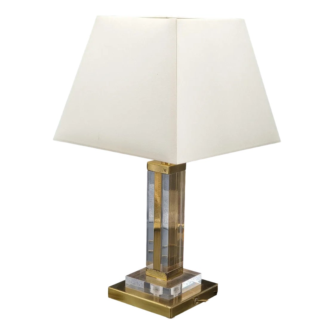 Hollywood Regency Table Lamp in Acrylic Metal, 1980s | Chairish