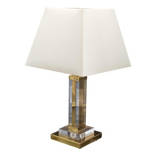 Hollywood Regency Table Lamp in Acrylic Metal, 1980s For Sale