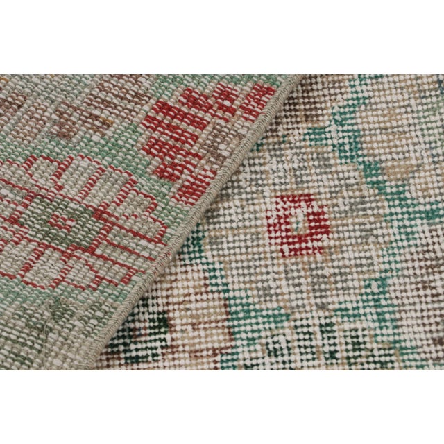 Textile Vintage Zeki Müren Rug in Teal With Colorful Floral Patterns, From Rug & Kilim For Sale - Image 7 of 7