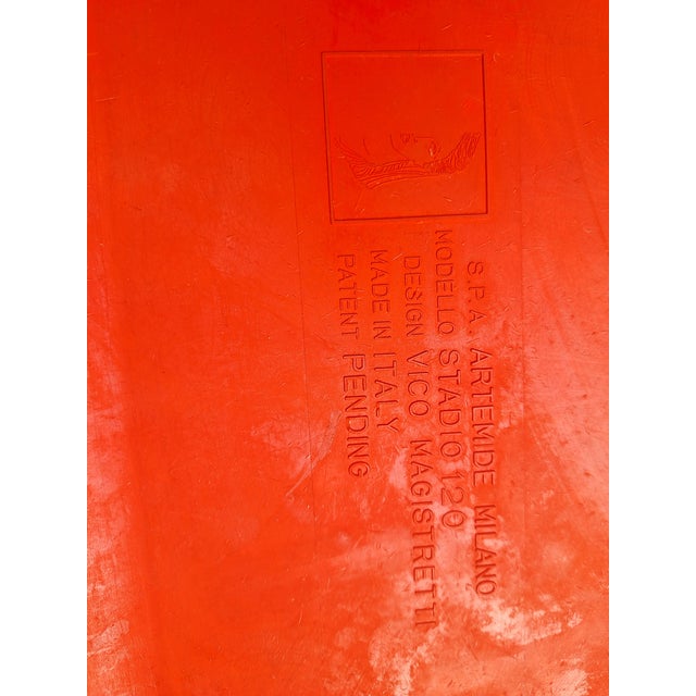 Red Vintage Stadio120 Table in Red Plastic by Vico Magistretti for Artemide, 1980s For Sale - Image 8 of 15