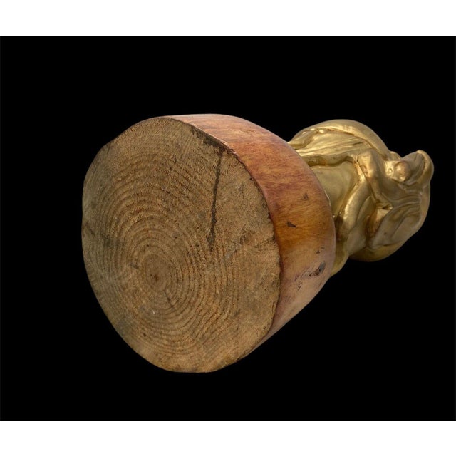 Antique Japanese Wooden Hotei with Gilt-Coloured Finish, Early Shōwa Period, 1920s-1940s For Sale - Image 10 of 15