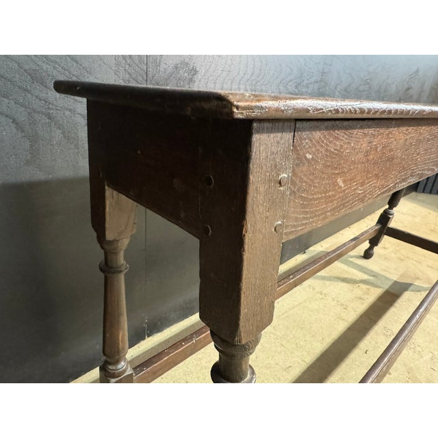 Long Georgian Oak Joint Stool, 1800 For Sale - Image 10 of 14