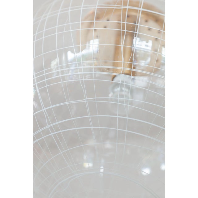 Clear Bowl Glass with Spaghetti Swirl Pendant Lamp from La Murrina, Italy, 1970s For Sale - Image 4 of 9