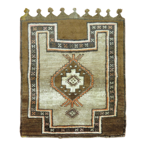 Brown Turkish Tribal Square Scatter Size Square Rug