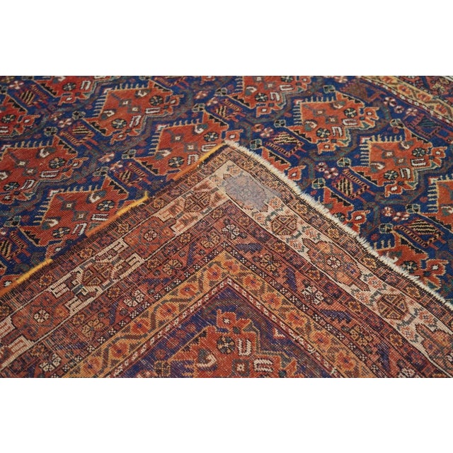 Red Antique Afshar Rug 4'2'' x 4'10'' For Sale - Image 8 of 9