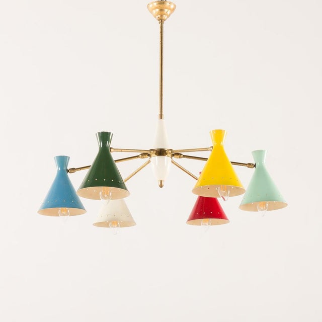 Mid-Century Italian Chandelier attributed to Arredoluce, 1950s For Sale - Image 15 of 15