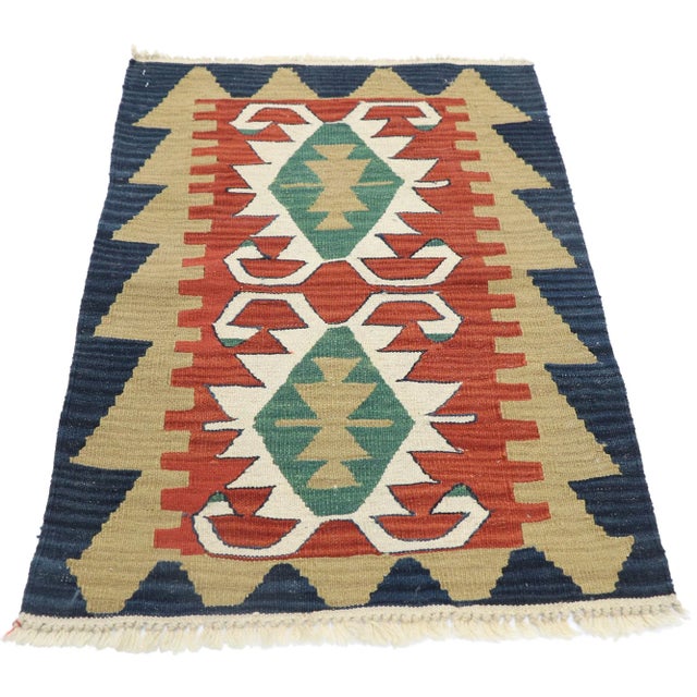 Tribal Vintage Persian Shiraz Kilim Rug - 02'00 X 02'11 For Sale - Image 3 of 9