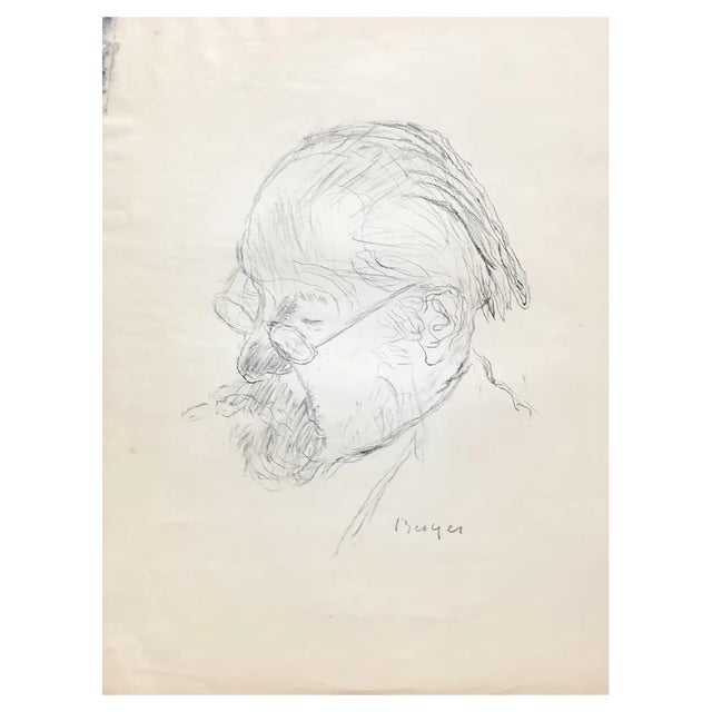 Hans Berger, Portrait d'homme à lunettes, 1920, Lithograph For Sale