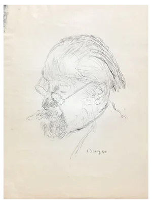 Hans Berger, Portrait d'homme à lunettes, 1920, Lithograph