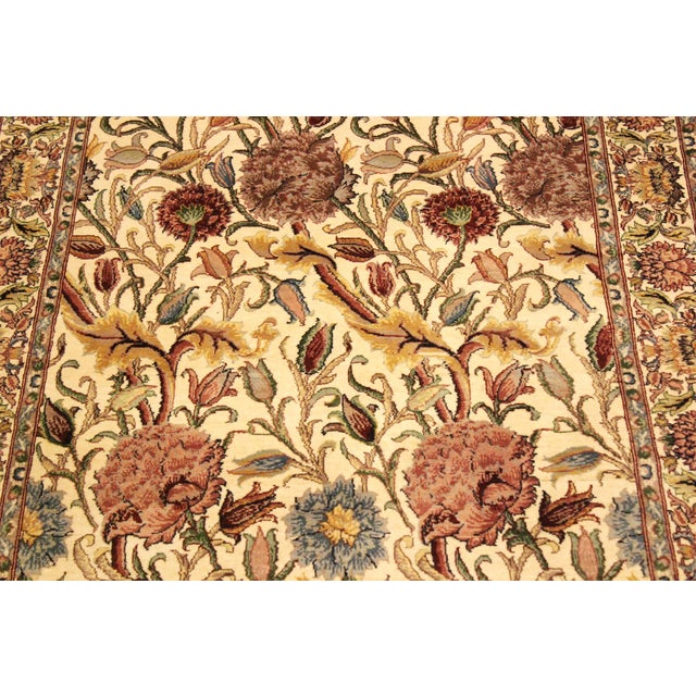 1990s Shabby Chic Pak-Persian Beige/Pink Wool Rug - 4'0'' X 5'10'' For Sale - Image 5 of 9