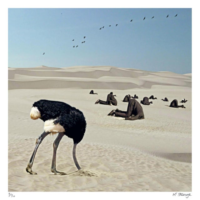 Mr Strange Ostrich Policy, 2019 Original silkscreen print on Fabriano fine art paper Ref: Tintoretto Neve 240g Proof...