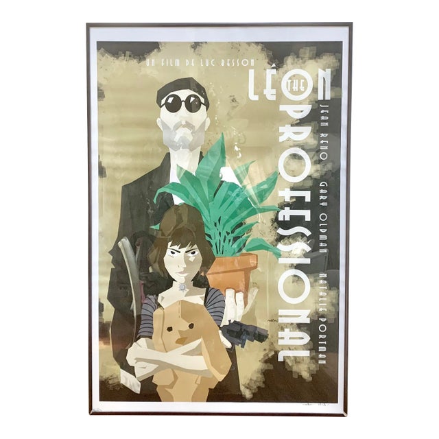 Leon the Professional 1980's Cult Classic Framed 36” Large Movie Poster For Sale