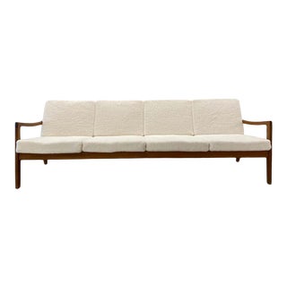 Ole Wanscher for John Stuart Danish Modern Sherpa Couch Sofa, Mid Century Modern