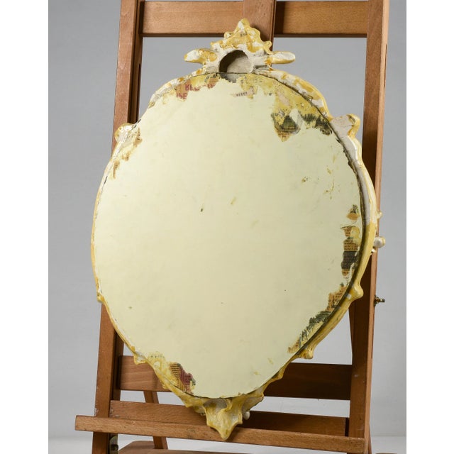 Mirror with Hand-Painted Ceramics, Italy, 1980s For Sale - Image 6 of 8