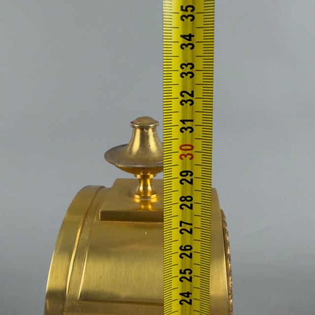 Hermle Mechanical Table Clock in Gilded Brass and Glass from Kienzle, 1977 For Sale - Image 13 of 14