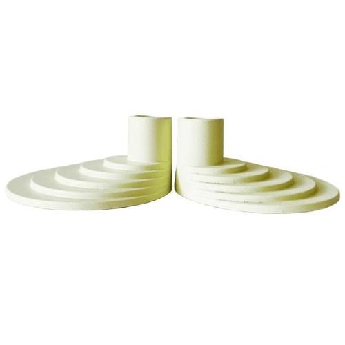 Set of two vintage Ikea Hay Ypperlig candle holders in Art Deco style from the 1990s. The candle holders are made of metal...