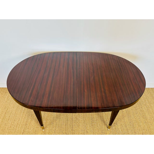 Art Deco Oval Rosewood Dining Table, France, 1940s For Sale - Image 4 of 13