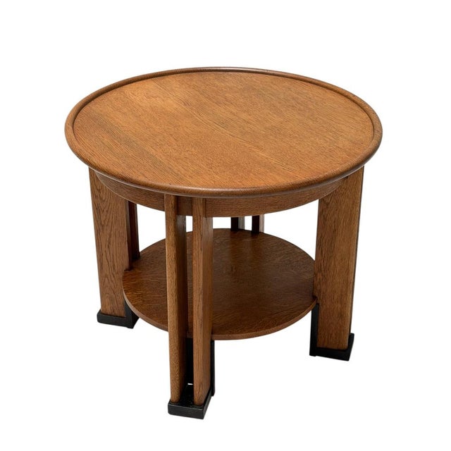 Wood Art Deco Dutch Coffee Table in Oak by Jan Brunott, 1920s For Sale - Image 7 of 16