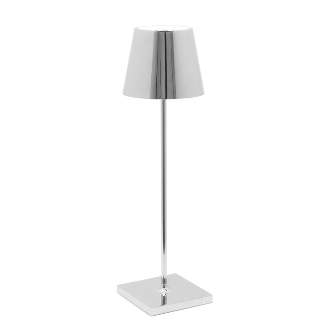 Contemporary Zafferano Poldina Pro Rechargeable Lamp in Glossy Chrome For Sale - Image 3 of 3