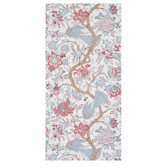 Inspired by 19th-century Indian textiles, Aveline inhabited by regal peacocks and an undulating flowering vine, both...