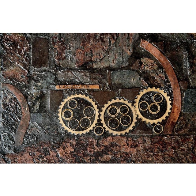 Black Brutalist Stone and Brass Coffee Table attributed to Marcus Kingma, Netherlands, 1986 For Sale - Image 8 of 12