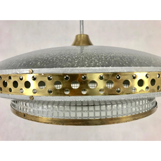 Gray Space Age Ufo Pendant Lamp by Ludib Bratislava, 1950s For Sale - Image 8 of 11