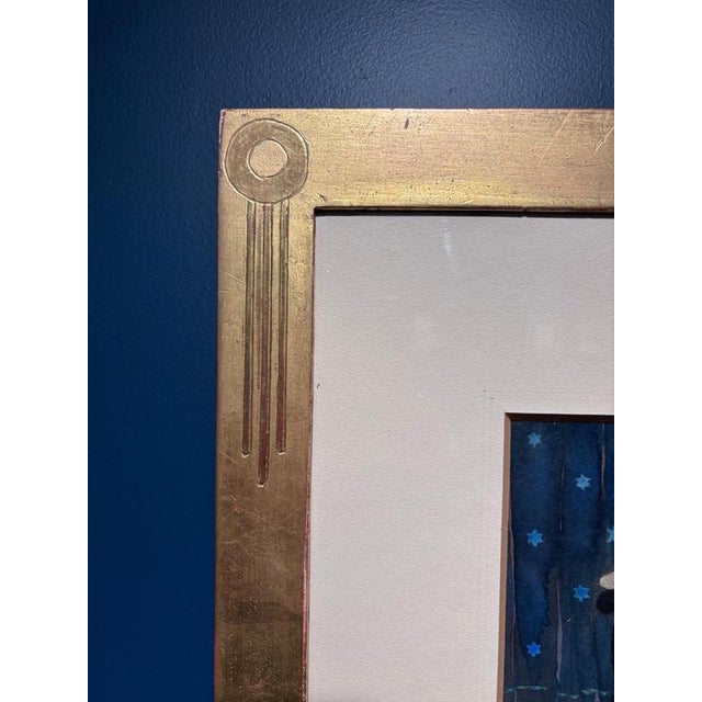 Blue E.K, Soubrette with Panther, 1920s, Tempera, Framed For Sale - Image 8 of 11