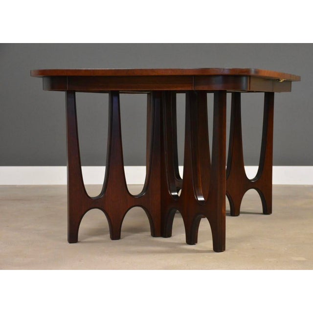 1960s Refinished Broyhill Brasilia 80” Walnut Dining Table For Sale In Boston - Image 6 of 13