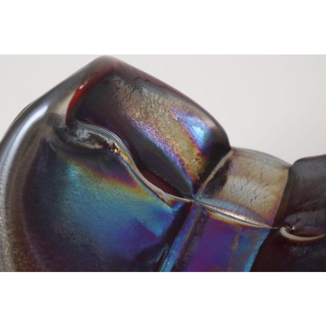 Abstract Iridescent Glass Sculpture, Germany, 1980s For Sale - Image 12 of 15