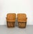 A distinctive pair of vintage Mexican armchairs handcrafted from woven wood, natural branches, and thick saddle leather...