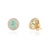 Metal 1.93cts Double Halo Diamond Set Paraiba Tourmaline Earrings in 14k Gold- A Pair For Sale - Image 7 of 16