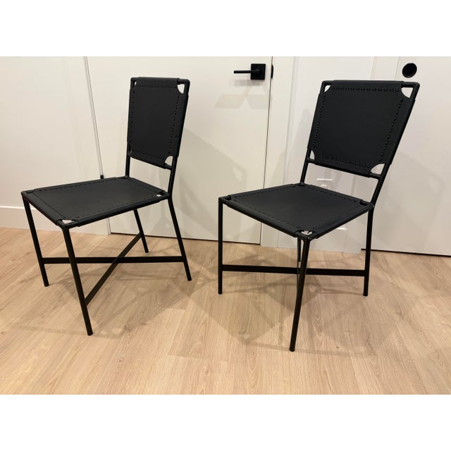 Crate & Barrel Six (6) Black Laredo Dining Chairs by Crate & Barrel For Sale - Image 4 of 5