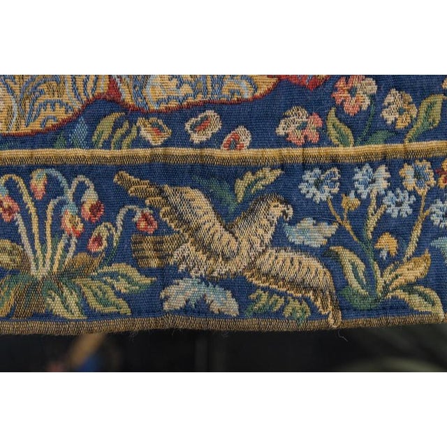 French Tapestry of the Lady with an Organ from Tapisseries Du Lion, 1970s For Sale - Image 12 of 18