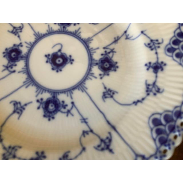 Ceramic 1960s Royal Copenhagen Blue Fluted Full Lace Salad/Lunch Plate 1086 For Sale - Image 7 of 8