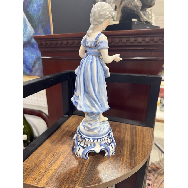 Art Deco Meissen Woman Figurine 11in Early Mark 1764 For Sale - Image 3 of 9