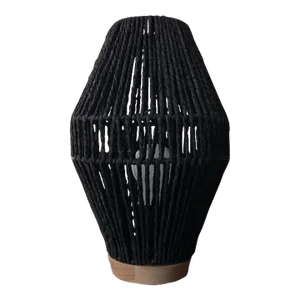 Black Rattan Rope Portable Lamp