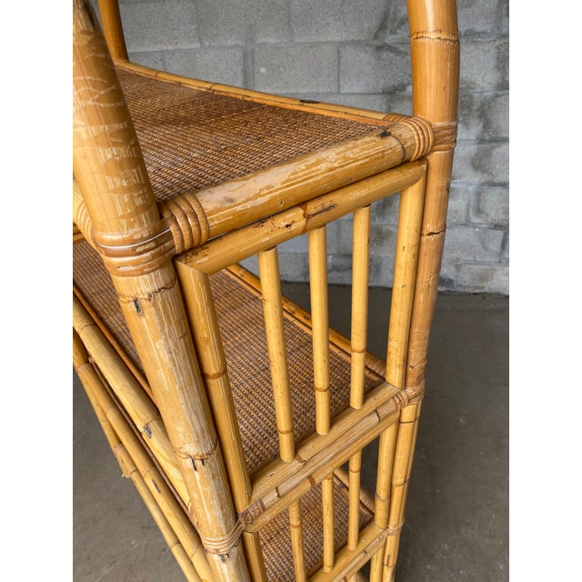 Vintage Coastal Bamboo Arched Etagere Chairish